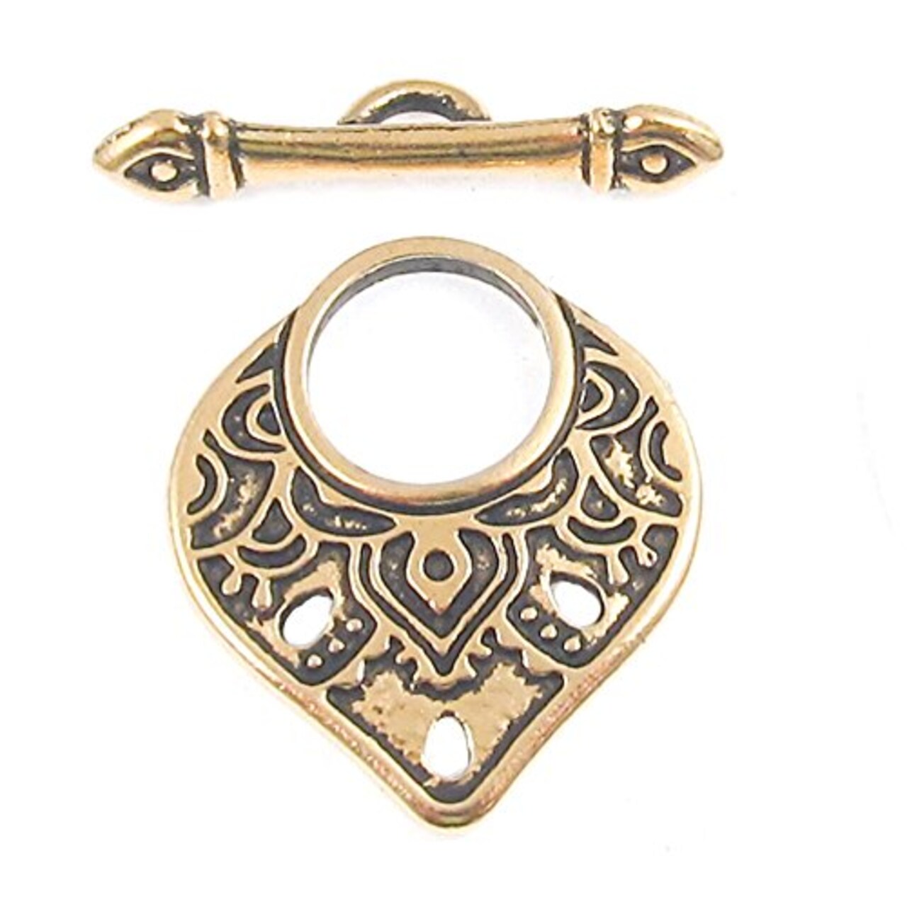 Gold Temple Toggle Clasp, TierraCast Findings, Decorative Clasp, 1 Set